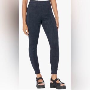 SPANX Women's classic Navy Faux Suede Leggings Size Large-fits like a
Medium